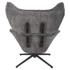 Swivel armchair Sowa Bryll Hm9597,01 gray boucle with black metal base 86x90x97hcm
