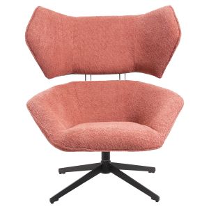 Swivel armchair Sowa Bryll Hm9597,02 pink boucle with black metal base 86x90x97hcm