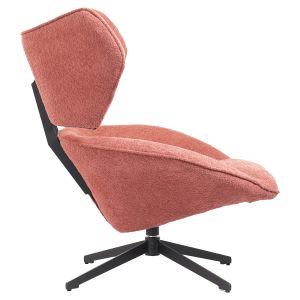 Swivel armchair Sowa Bryll Hm9597,02 pink boucle with black metal base 86x90x97hcm