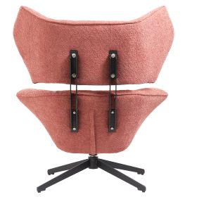 Swivel armchair Sowa Bryll Hm9597,02 pink boucle with black metal base 86x90x97hcm