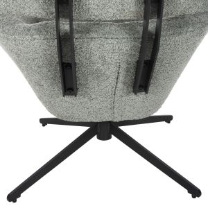 Swivel armchair Sowa Bryll Hm9597.05 pistachio color boucle with black metal base 86x90x97hcm