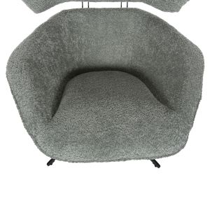 Swivel armchair Sowa Bryll Hm9597.05 pistachio color boucle with black metal base 86x90x97hcm