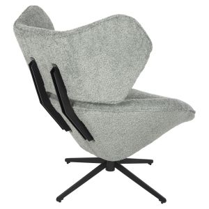 Swivel armchair Sowa Bryll Hm9597.05 pistachio color boucle with black metal base 86x90x97hcm