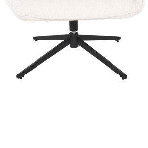 Swivel armchair Sowa Bryll Hm9597,06 boucle ecru color with black metal base 86x90x97hcm