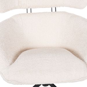 Swivel armchair Sowa Bryll Hm9597,06 boucle ecru color with black metal base 86x90x97hcm