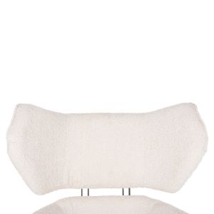 Swivel armchair Sowa Bryll Hm9597,06 boucle ecru color with black metal base 86x90x97hcm