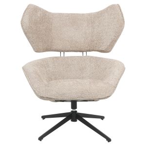 Swivel armchair Sowa Bryll Hm9597,08 beige boucle with black metal base