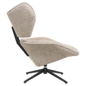 Swivel armchair Sowa Bryll Hm9597,08 beige boucle with black metal base