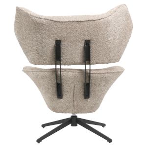 Swivel armchair Sowa Bryll Hm9597,08 beige boucle with black metal base