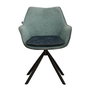 Swivel armchair 5064 with metal legs and green fabric 62x61.5x84cm