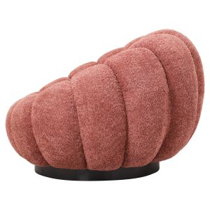 Swivel armchair Grymm Hm9601,02 pink boucle with black metal base 90x93x65hcm
