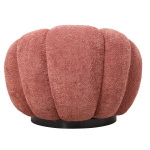 Swivel armchair Grymm Hm9601,02 pink boucle with black metal base 90x93x65hcm