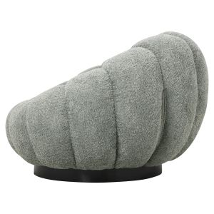 Swivel armchair Grymm Hm9601,05 pistachio color boucle with black metal base 90x93x65hcm
