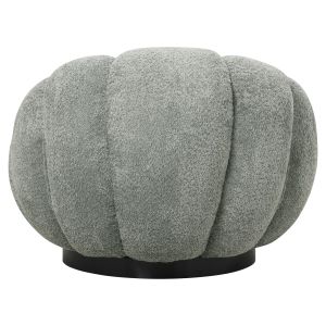 Swivel armchair Grymm Hm9601,05 pistachio color boucle with black metal base 90x93x65hcm