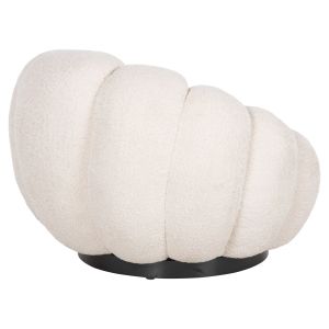 Swivel armchair Grymm Hm9601,06 boucle ecru color with black metal base 90x93x65hcm