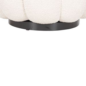 Swivel armchair Grymm Hm9601,06 boucle ecru color with black metal base 90x93x65hcm