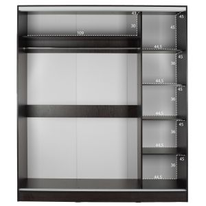 Wardrobe 2-wing Hm2434,02 Adler sliding doors mirror wenge 160x60x210
