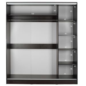 Wardrobe 2-wing Hm2434,02 Adler sliding doors mirror wenge 160x60x210