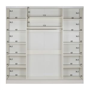 Wardrobe Adler with 3 doors slide white with mirror Hm2462,03 240x60x240cm