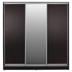 Adler wardrobe with 3 sliding doors and a mirror made of melamine, wenge color 240x60x240h Hm2462,02