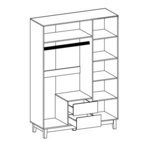 Гардероб Awell 153,5x54,5x216cm