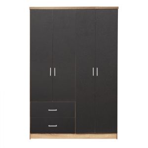Wardrobe Briana with 4 doors Hm339.04 color sonoma-gray 120x42x181cm