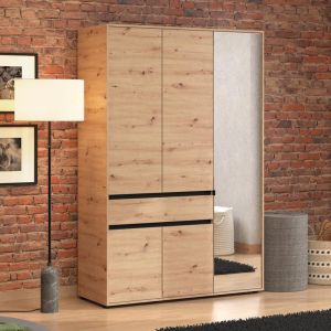 Wardrobe Corbett 3k1f1o H211 Artisan Oak/matt Black Color 138x55x211cm