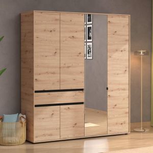Wardrobe Corbett 4k1f1o H211 Artisan Oak/matt Black Color 183x55x211cm