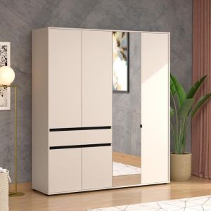 Wardrobe Corbett 4k1f1o H211 cashmere/black matte color 183x55x211cm