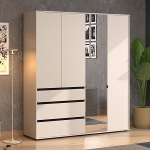 Wardrobe Corbett 4k3f1o H211 Cashmere/matt Black Color 183x55x211cm