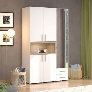 Wardrobe Donald 3k2f1o H227 White/artisan oak color 135x57x227cm