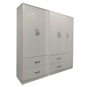 Lego wardrobe with five doors, white, 170x42x180 cm