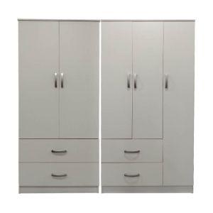 Lego wardrobe with five doors, white, 170x42x180 cm