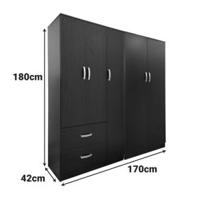 Lego wardrobe with five doors, wenge, 170x42x180 cm