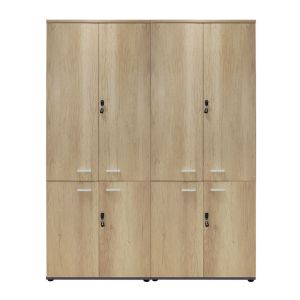 Wardrobe Lotus with 4 doors in oak-dark gray color 160x40x200cm