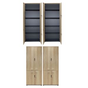 Wardrobe Lotus with 4 doors in oak-dark gray color 160x40x200cm