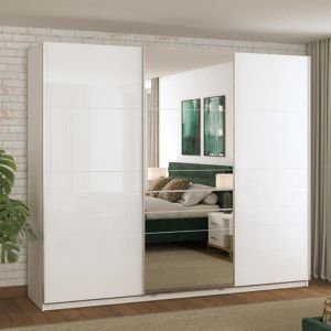 Wardrobe Mondego 270 Pog With White Mirror-white Lacquer 262.5*62.5*224
