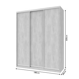 Гардероб Nefeli с 3 слайд врати и огледало цвят венге 180x60x225cm
