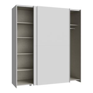 Гардероб Noez I с 2 врати и рафтове в бял цвят 170.5x61x190.5см
