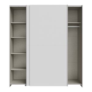 Гардероб Noez I с 2 врати и рафтове в бял цвят 170.5x61x190.5см