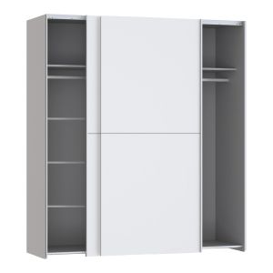 Noez wardrobe with 2 doors made of melamine in white color 170.5x61x190.5cm