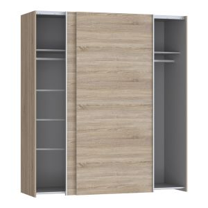 Noez wardrobe with 2 doors made of melamine, sonoma color, 170.5x61x190.5cm