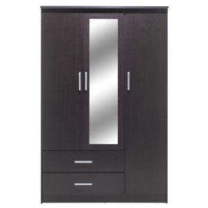 Wardrobe Olympus 3 doors, drawer and mirror, wenge color