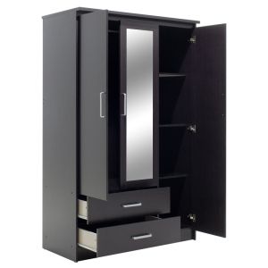 Wardrobe Olympus 3 doors, drawer and mirror, wenge color