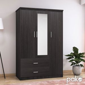 Wardrobe Olympus 3 doors, drawer and mirror, wenge color