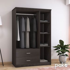 Wardrobe Olympus 3 doors, drawer and mirror, wenge color