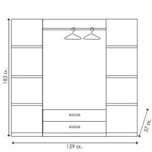 Wardrobe Olympus 4 doors and drawers