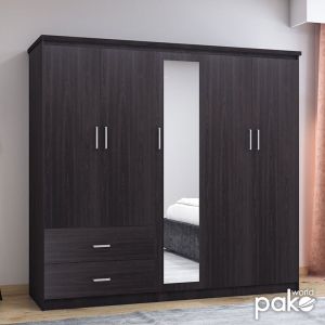 Wardrobe Olympus 5 doors, drawers and mirror, wenge color