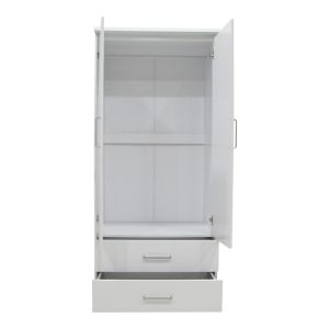 Гардероб Olympus с 2 врати и чекмеджета в бял цвят 81x57x183