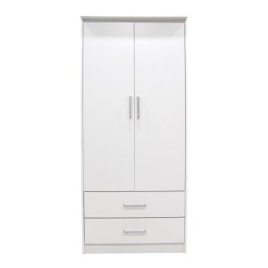 Гардероб Olympus с 2 врати и чекмеджета в бял цвят 81x57x183